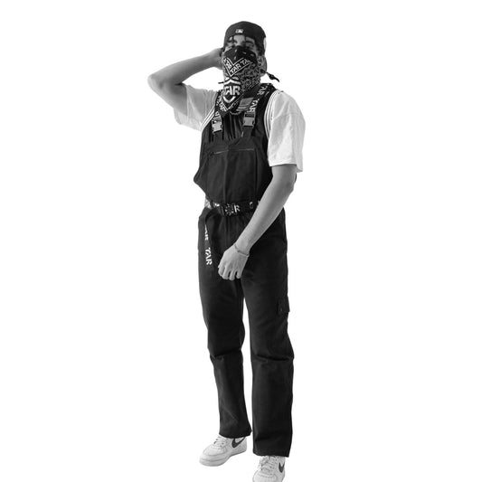 TAR Black Heavy Duty Unisex Cotton Dungarees